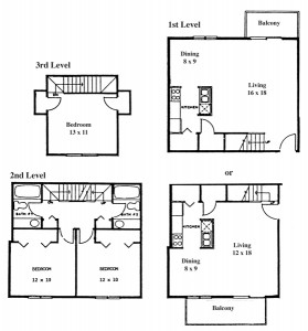 Renee Row 3 Bedroom - 3 Level Townhouse