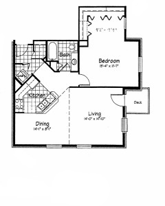 Cortland Pond 1 Bedroom - Unit E 963 sq ft