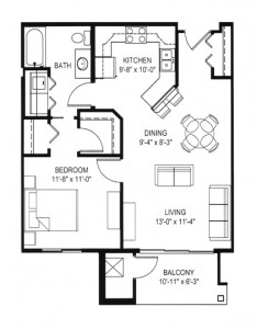 Hawks Landing 1 Bedroom - Building D Unit B