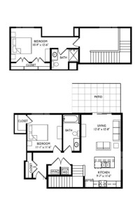 Capitol's Edge Apartments 2 Bedroom Townhouse - Unit Type R