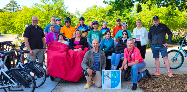 A group photo from Madison's Bike To Work Event