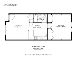University Forest 1 Bedroom floor plans