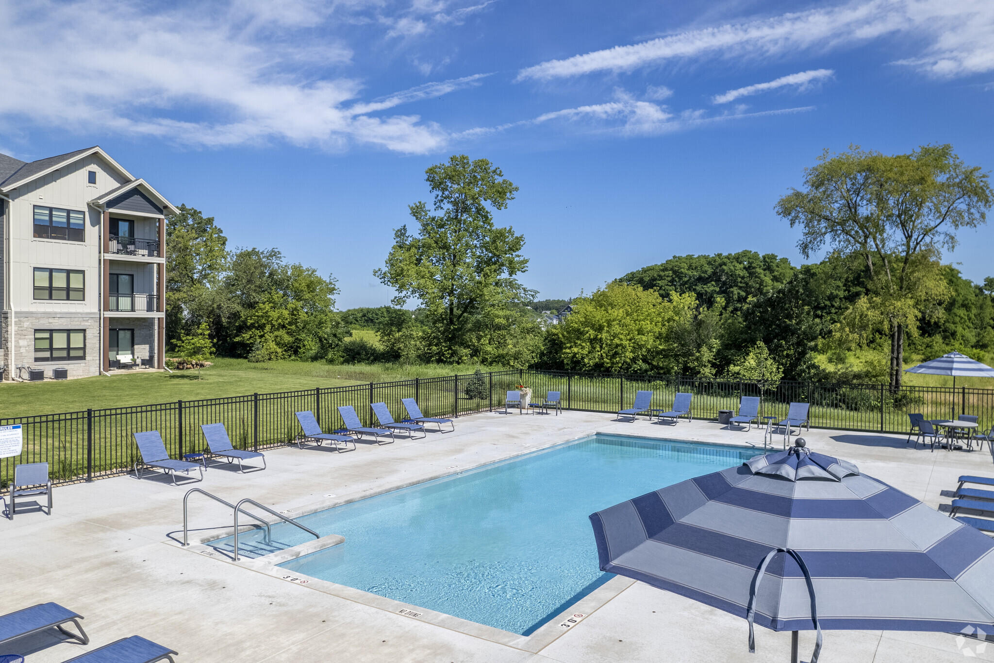 the pool overlooking Irish Fields apartments